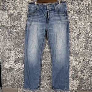 BKE Buckle Tyler Jeans Straight 36R‎ (36 X 31) Distressed Thick Stitch